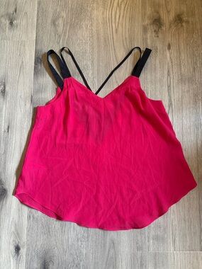 BCBGeneration Fuchsia V-Neck Double-Strap blouse